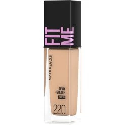 Maybelline Fit Me Dewy + Smooth Liquid Foundation 220 Natural Beige -  [ Hydrates With SPF30 ] 30ml -Personal Care Products 070292 maybelline fit me dewy smooth liquid foundation 220 natural beige hydrates with spf30 30ml 2 800Wx800H