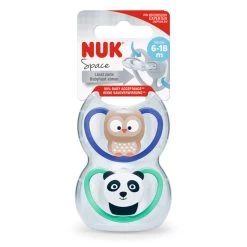 Nuk Space Silicone Soother (6-18 Months) 2pcs (Random Colors) -Personal Care Products 081356 nuk space sil soother 6 18m e 2 800Wx800H