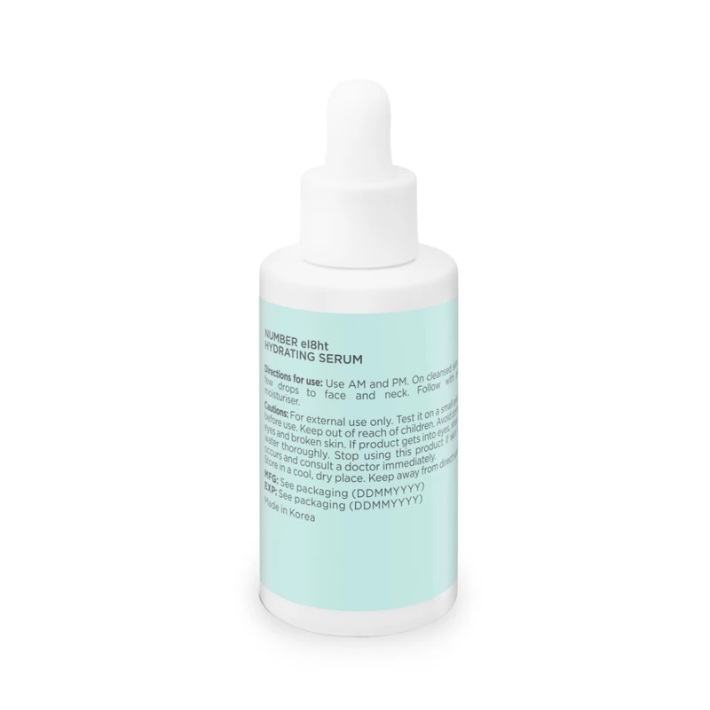 NUMBER EI8ht Hydrating Serum - Vitamin B5 10% 30ml 4 NUMBER EI8ht Hydrating Serum - Vitamin B5 10% 30ml - Image 2