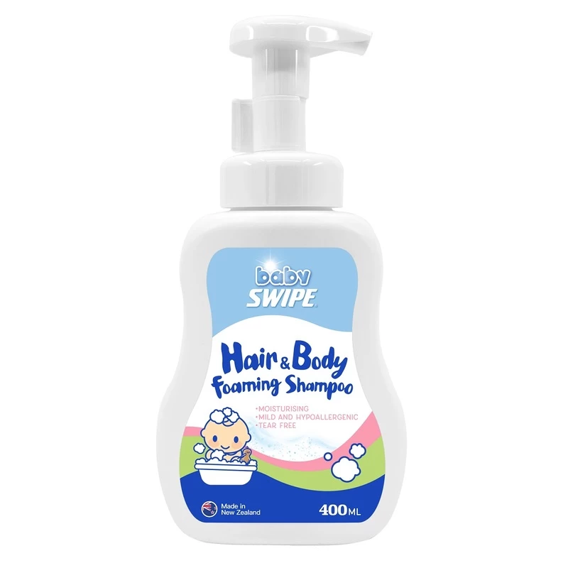 Baby Swipe Hair And Body Foaming Shampoo 400ml 3 Baby Swipe Hair And Body Foaming Shampoo 400ml