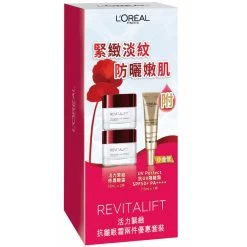 L'Oreal Paris Revitalift Twin Eye Packset (Eye Cream 15 Ml X 2pcs + UV Perfect City Resist 7.5ml)